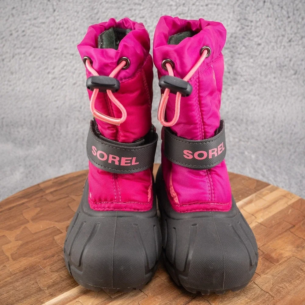 Sorel Girls FLURRY Weather Resistant Snow‎ Boots Deep Blush Tropical Pink 8